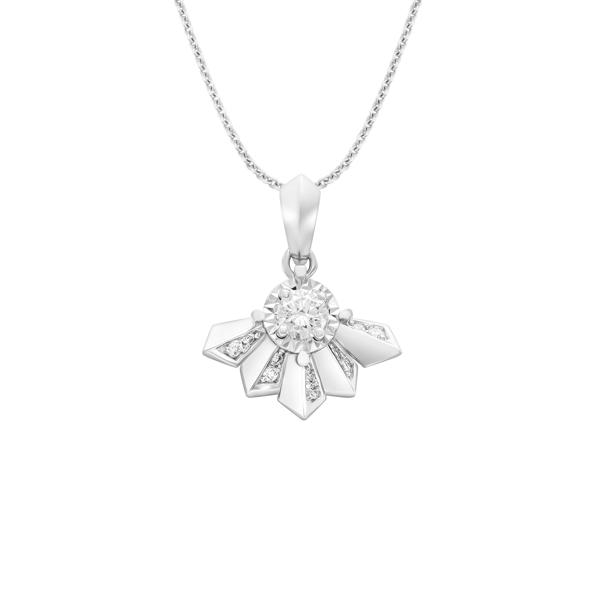 Mặt dây chuyền Kim cương Vàng Trắng 14K DDDDW438